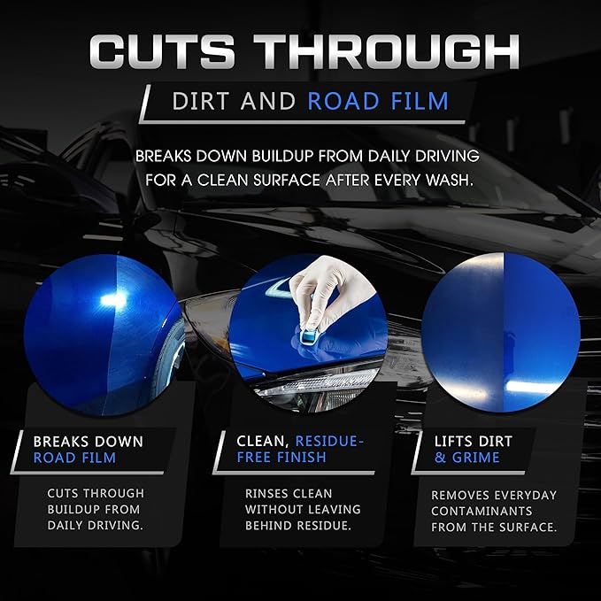 Graphene Ceramic Car Wash Soap - Graphene Coating Infused Car Shampoo - pH-Neutral Formula for Coatings - Cleans, Protects, & Recharges Existing Coatings In One Step (16oz)