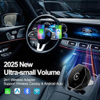 Wireless Carplay Adapter, Android Auto Adapter 2025 Carplay, Plug and Play Convert Wired to Wireless Supports Car Original Control, Mini Car Play Box for Cars