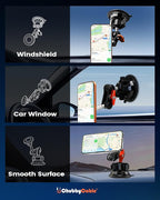 chubbycable ChubbyGrip Magnetic Car Phone Holder 360° Adjustable Car Phone Mount for Windshield, Ultra-Durable Metal Suction Cup Phone Mount for iPhone Samsung All Smartphone, Magnetic