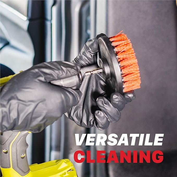 Maxshine 4" Universal M8 Medium-Duty Drill Brush for Upholstery & Carpet – Scrubber Attachment for Car Detailing, Fabric & Home Cleaning – Deep-Clean Tool Removes Stains, Grime & Spots