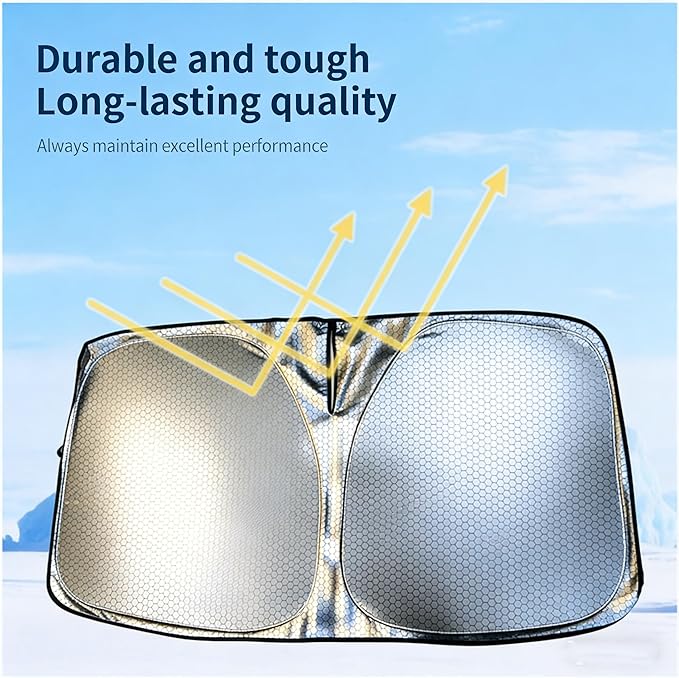 Graphene Car Sun Shade for smart fortwo (451) 2008-2015, Blocks UV Rays, Actively Dissipates Heat, Odorless and Easy to Fold Grey_L