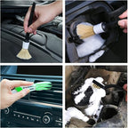 HMPLL 10pcs Car Detailing Kit, Premium Detailing Brush Set Includes 5 Soft Car Detailing Brushes, 3 Wire Brush, 2 Air Vent Brush for Cleaning Car Interior and Exterior Detailing, White
