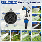 AUTOMAN-Garden-Hose-Nozzle, 2 Pack ABS Water Spray Nozzle with Heavy Duty 7 Adjustable Watering Patterns,Slip Resistant for Watering Plants,Lawn& Garden,Washing Cars,Cleaning,Showering Pets - Blue