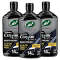 Turtle Wax Hybrid Solutions Ceramic Acrylic Black Car Polish and Wax, Car Scratch Remover & Car Paint Restorer for Black Cars, Deep Shine, Ceramic Coating Protection & Water Beading, 14 oz (Pack of 3)