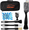 7PCS Car Detailing Brush, Ultra Soft Boar Hair Brush, Car Interior Detail Brush, Fiber Brush, Car Dust Removal Brush, Car Cleaning Gel, Cleaning Tool Set Suitable for Trucks, Cars, RVs, SUVs