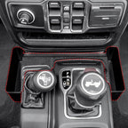 4PCS Center Console Organizer Storage Box for 2024 2025 Jeep Wrangler JL JLU 4XE and Gladiator JT, Gear Shift Console Tray Organizer, Hanging Armrest Storage Box, Co-Pilot Organizer