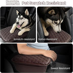 Upgraded Car Center Console Cover,Microfiber Leather Car Armrest Cover Cushion with 2 Storage Bags,Universal Car Armrest Storage Box Car Interior Accessories for Most Vehicles (Brown)