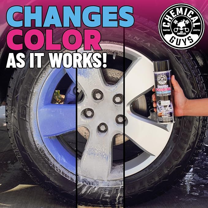 Chemical Guys Incite Foaming Color Changing Wheel Cleaner (Aerosol) (2 Pack) – Iron-Activated Foaming Spray for Brake Dust & Wheel Decontamination