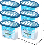 ZARPAX Moisture Absorber Fresh Cotton 10.5 oz/300g | Removes Moisture, Damp & Humidity | Odor Absorber With Fresh Cotton Fragrance | Moisture Trap for Bathroom, Closet, Kitchen | Set of 6