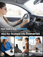 Magnetic Phone Holder for Car [90+LB Strongest Suction&3000gf Strongest Magnetic] 360° Adjustable Vacuum Phone Holders for Your Car, Magsafe Car Mount for iPhone (Black)