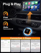 2026 Upgraded Mini Wireless CarPlay Adapter for Apple CarPlay & Android Auto, Plug & Play, Fast and Auto Connect, No Latency 2 in 1 Car Play Wireless Adapter for iPhone iOS 10+ & Android 11+