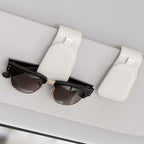 Sotfamily Sunglass Holder for Car Visor, Suede Cloth Magnetic Sunglass Organizer for Car Accessories, 2 Packs, White