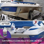 Boat Hull Cleaner for Fiberglass Boats 1 Gallon - Hard Water Stain Remover, Rust Cleaner Liquid, Calcium Remover, Gel Coat Care, Professional Boat Cleaning Supplies for Deck Wash and Hull Cleaning