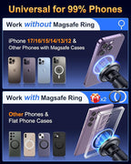 HTU [2026 True Military-Grade] Magnetic Car Mount Vent [Upgraded Strongest Magnet & Metal Hook] for MagSafe Phone Holder Car for iPhone 17 16 15 14 13【Patent & Safety Cert】, Non-Charging, Royal Blue