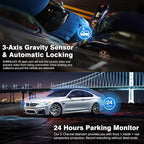 4K+1080P+1080P 5.8GHz WiFi Dash Cam Front and Rear Inside, Free 64G SD Card, 4K UHD 3 Channel Dash Camera for Cars, 360° All Sides Dashcam, G-Sensor, Night Vision, WDR, 24H Parking Monitor