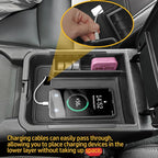 Center Console Organizer Tray Compatible with Nissan Sentra 2020 2021 2022 2023 2024 2025 Accessories, Middle Console Organizer for 2020-2025 Sentra Armrest Storage Box Coin Holder, black trim