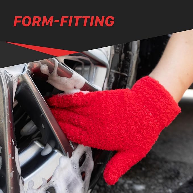 Maxshine Universal Plush Microfiber Gloves | Ultra-Soft Wash Gloves for Car Detailing | Scratch-Free Reusable Cleaning Accessory | Perfect for Reaching & Cleaning Small Areas on Cars & Auto Surfaces