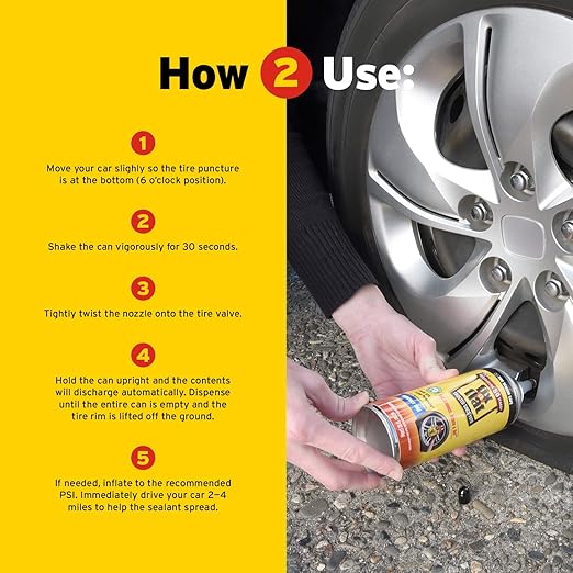 Fix-A-Flat Tire Sealant and Car Tire Inflator 12oz (2-Pack)