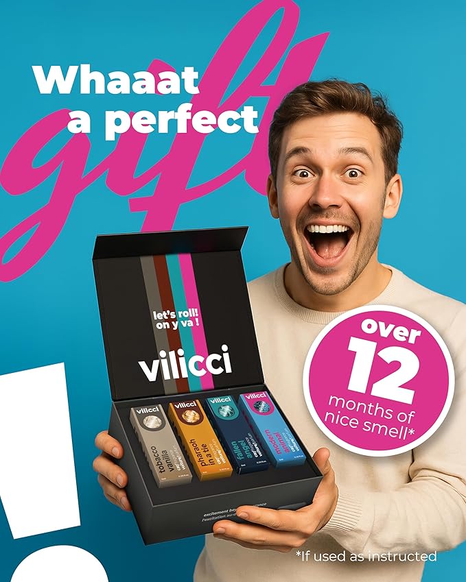 Vilicci Car Air Freshener | Luxurious Auto Perfume | Premium Hanging Air Freshener | Long Lasting Fragrance for Auto and Home | 1 Bottle of Car Scent (4 Count (Pack of 1), Gift Set)