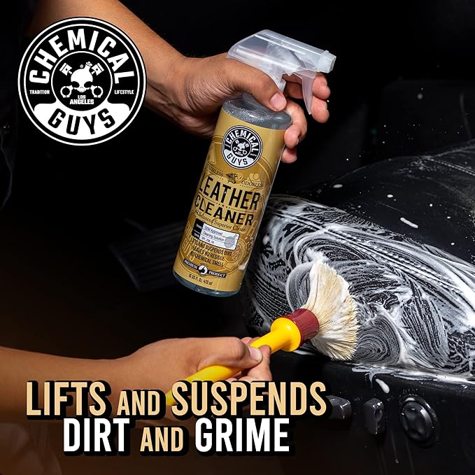 Chemical Guys Leather Cleaner, Colorless and Odorless for Car Interiors, Furniture, Boots, and More (Works on Natural, Synthetic, Pleather, Faux Leather and More), 32 fl oz - SPI_208_32
