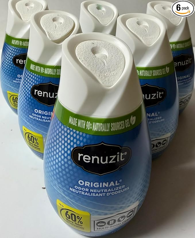 Renuzite Adjustable Gel solid Air Freshener Cone, original Scent, Nonstop Freshness, 7oz Cone, 6 Count, brand is Renuziteee