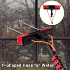Extendable Window Cleaning Brush Kit with 35cm Brush Head, 10M Hose Pole for Solar Panel & Conservatory Roof Cleaning, Efficient Water Fed Tools for Easy Window Care