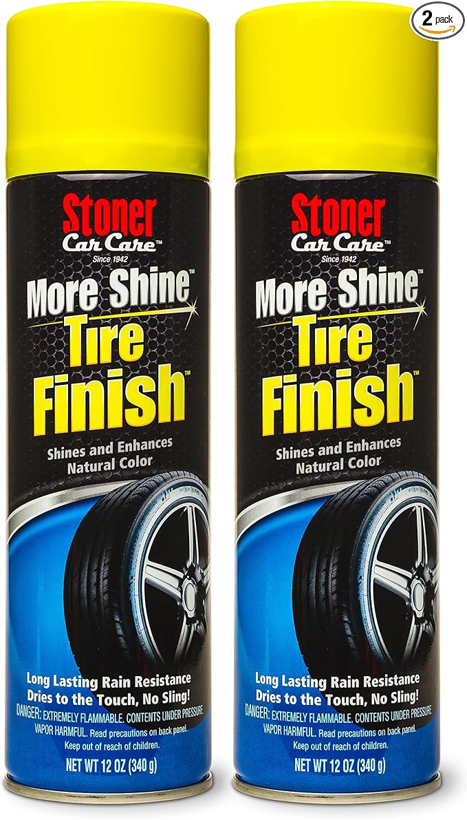 Stoner Car Care 91094-2PK More Shine Tire Finish – Tire Shine Spray Restores Deep Matte Black Finish with Long-Lasting Rain-Resistant Protection, Dry-to-Touch – 12 oz (Pack of 2)