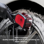 Car Wheel & Tire Brush Set, 2Pack Tire Brush and Wheel Rim Brush, Soft & Stiff Bristle Wheel Cleaner Brushes, Scratch-Free Car Wheel Brush Kit for Cleaning Wheels, Tires, Cars, Trucks
