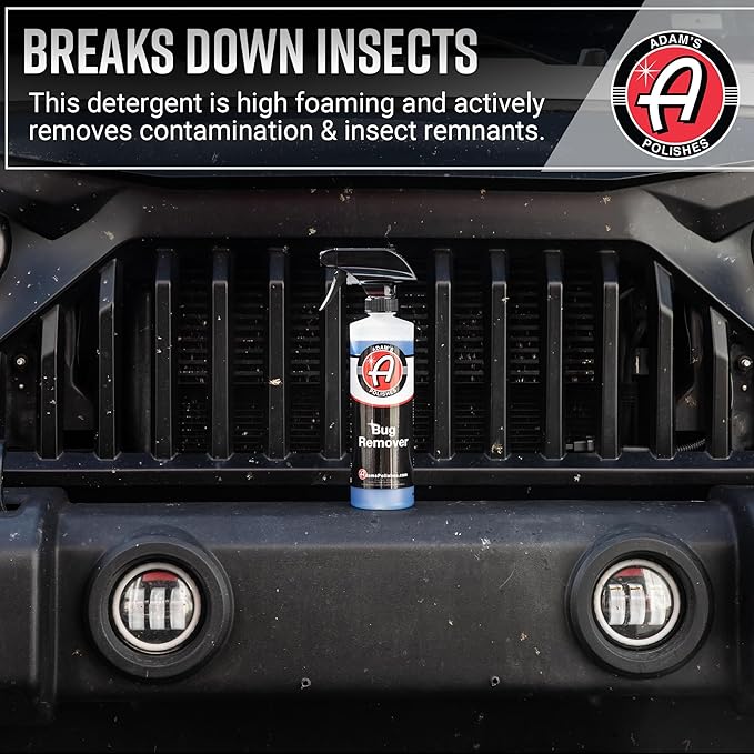 Adam's Polishes Car Bug Remover Combo - Powerful Bug Remover For Car Detailing | All Purpose Spray Removes Bug & Tar From Plastic, Rubber, Metal, Chrome, Glass, RV, Boat, Motorcycle