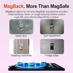 SEMBO Silicone Suction Phone Case Adhesive Sticky Grip Stand with Mag-Back for MagSafe Car/Wall Mounts, Strong Magnetic Holder for Fridge, Gym Equipment, Shower, Hands-Free Selfie (Black, Adhesive)