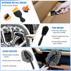 Nilight 37PCS Car Detailing Kit Auto Cleaning Tools Wash Set with Storage Carry Bag Home Use for Interior Exterior Deep Clean Car Care Windshield Dashboard Seat Air Vents Wheels Tires, Blue