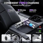 KMM Handheld Car Vacuum Cleaner, 11000PA Vacuum Cleaner & Air Duster, 120W High Power Vacuum Portable Cordless, Hand Held Vacuum Rechargeable with Multi-Nozzles & LED Light for Home, Car, Office