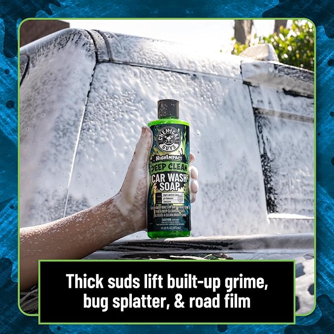 Chemical Guys High Impact Car Wash Soap, Deep Cleaning Vehicle Shampoo With Thick High Lubricity Suds, For Paint, Clear Coat, Wheels, and Exterior Surfaces - 64 Fl Oz
