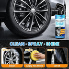 Deep Black Tire Shine Spray – Non-Greasy, No-Sling Tire Dressing Long-Lasting Hydrophobic & UV Protection Formula for Car, Truck, SUV & Motorcycle – 100ml/3.4oz