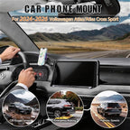 Car Phone Mount for 2024–2026 Volkswagen Atlas/Atlas Cross Sport, Smart Auto-Clamping on 12" Touchscreen, 15W Wireless Fast Charging, 360° Adjustable, Without Blocking Airflow