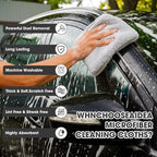 Shimeyao 30 Pcs Edgeless Microfiber Plush Towels for Cars Detailing Drying Wash Polishing Absorbent Cleaning Cloths, 500 GSM (16 x 16 Inch,Light Gray)