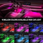 Acrylic Interior Car Lights, WEBUPAR Car Accessories 10 in 1 Car LED Strip Lights with APP Control, 175 inches 593 LEDs Fiber Optic Lights, RGB Neon Light Kits