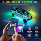 MICTUNING Q2+ MAX RGB+IC Rock Lights - 4 Pods Light (Not inlcude Control Box)