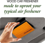 Car Air Freshener-Wood Air Freshener-Car Odor Eliminator-car scent-Long Lasting Scent-Variety Scent Refill（Teak-Amber-Grove）3pcs- Metal Clip 1pcs
