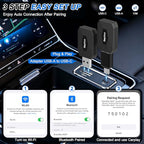 Wireless CarPlay Adapter for iPhone – Converts Wired to Wireless CarPlay for Android Auto with Fast Stable 5.8GHz & Bluetooth Connect & Plug and Play USB & USB-C – No Delay Apple CarPlay, Black