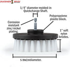5 Piece Soft, Medium and Stiff Power Scrubbing Brush with 6 Inch Size Extender Drill Attachment for Cleaning Showers, Tubs, Bathrooms, Tile, Grout, Carpet, Tires and Boats by DrillStuff