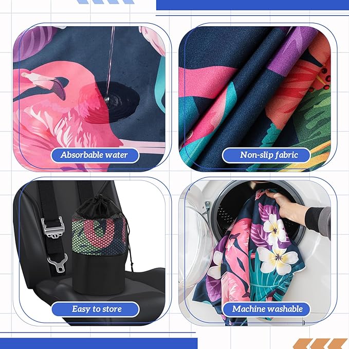 Hahafelt 1 Pack Car Seat Towel Covers with Storage Bag 63 x 32 Inch Athletic Running Towel Seat Sweat Washable Cover Gifts for Car Outdoor Sport Activities Christmas (National Park 1)