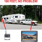 4Ucam HD 1080P Digital Wireless Backup Camera + 7" DVR Monitor Quad-View Compatible for Voyager Wisight Prewire RV, Trailer, 5th Wheels IR Night Vision