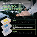 Magic Shield Clay Bar Triple Pack – 100g Light, Medium & Heavy Bars + GlideTech Lubricant Spray | Professional Auto Detailing, Deep Cleaning & Shine Restoration
