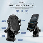 iHome Car Mount, Dashboard/Windshield/Vent Mount, Swivel Neck, Silicone Grip, Adjustable Mount Arm with Suction Cup Base (Extendable Car Mount)