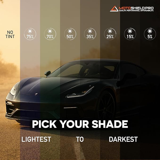 MotoShield Pro 75% VLT Nano Ceramic Window Tint for Car 36” in x 20’ ft 2PLY Roll High Heat Rejection & Glare Reduction Auto Tint Privacy Film, Rejects up to 99% IRR, 99% UV Blocking, Easy DIY Shrink