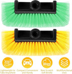 Vesici Car Wash Brush Head with Soft Detailing Bristle Flow Thru Car Cleaning Brush Exterior Car Wash Equipment for Auto Truck RV Boat Camper Washing, 10 Inch(Yellow, Green,2 Pcs)