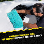 Chemical Guys Grip & Glide 2-Handed Wash Mitt XL Wash Mitt - Extra Large Chenille Microfiber Car Wash Mitt for Scratch-Free Cleaning - Holds More Suds, Traps Particles Safely - Comfortable Cuff