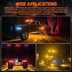 Dual Function 4Pcs Amber Watermelon Lights Strobe+Constant LED Side Marker Clearance Turn Signal Top Cap Roof Underglow Tail Trailer Lights for Semi Truck,Bus,Van,Camper,Golf cart