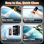 【2PCS】Glass Guard, Glass Oil Film Remover for Car, Glassy Emulsion Cleaner Roll-On Glass Compound with Cleaning Board, Removes Oil Film & Smudges, Improve Windshield Clarity for Safe Driving (100ml*2)